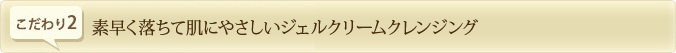 素早く落ちて肌にやさしいジェルクリームクレンジング
