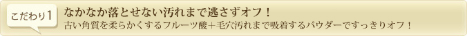 なかなか落とせない汚れまで逃さずオフ！古い角質を柔らかくするフルーツ酸＋毛穴汚れまで吸着するパウダーですっきりオフ！