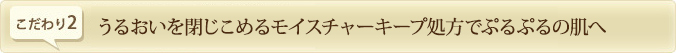 うるおいを閉じこめるモイスチャーキープ処方でぷるぷるの肌へ
