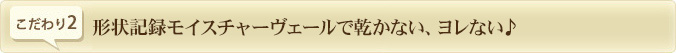 形状記録モイスチャーヴェールで乾かない、ヨレない♪